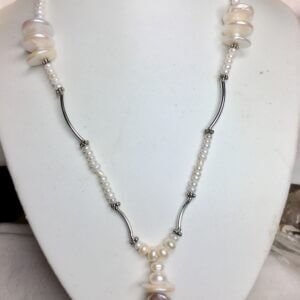 Freshwater pearl, sterling silver with Pearl drop